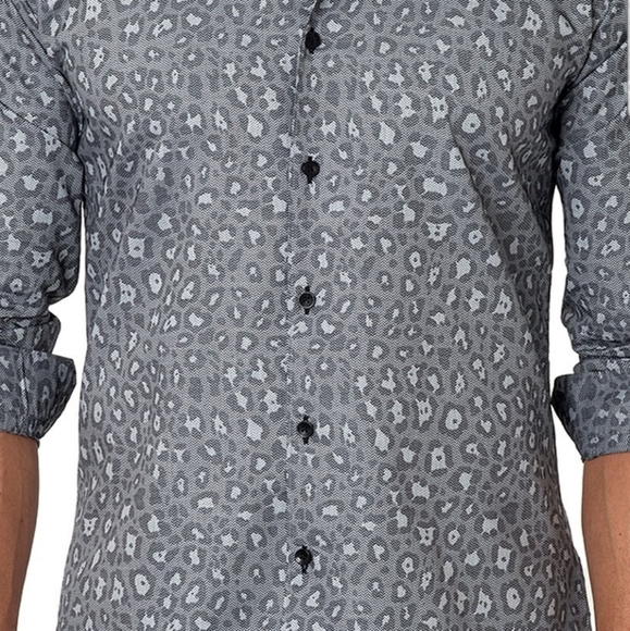 Jared Lang Animal Print Long Sleeve Trim Fit Shirt - Picture 3 of 4